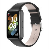Strap-it® Huawei band 7 leren bandje (zwart)