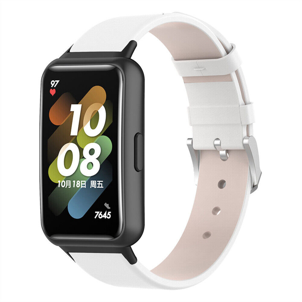 Strap-it® Strap-it Huawei band 7 leren bandje (wit)