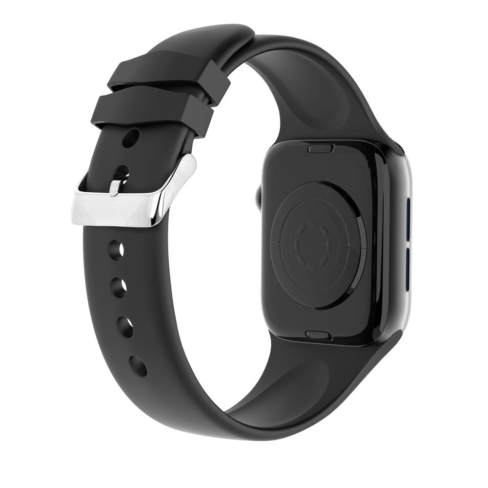 Strap-it® Strap-it Apple Watch siliconen gesp bandje (zwart)