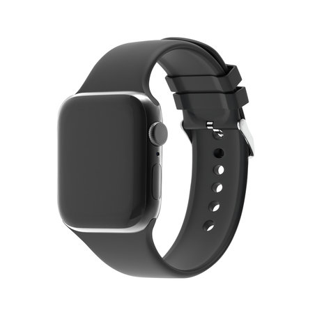 Strap-it® Strap-it Apple Watch siliconen gesp bandje (zwart)