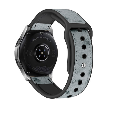 Strap-it® Strap-it Samsung Galaxy Watch 46mm leren hybrid bandje (grijs)