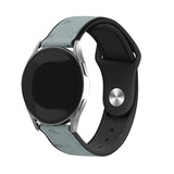 Strap-it® Samsung Galaxy Watch 42mm leren hybrid bandje (grijs)