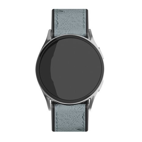 Strap-it® Strap-it Samsung Galaxy Watch 42mm leren hybrid bandje (grijs)