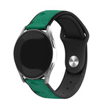 Strap-it® Samsung Galaxy Watch 42mm leren hybrid bandje (groen)