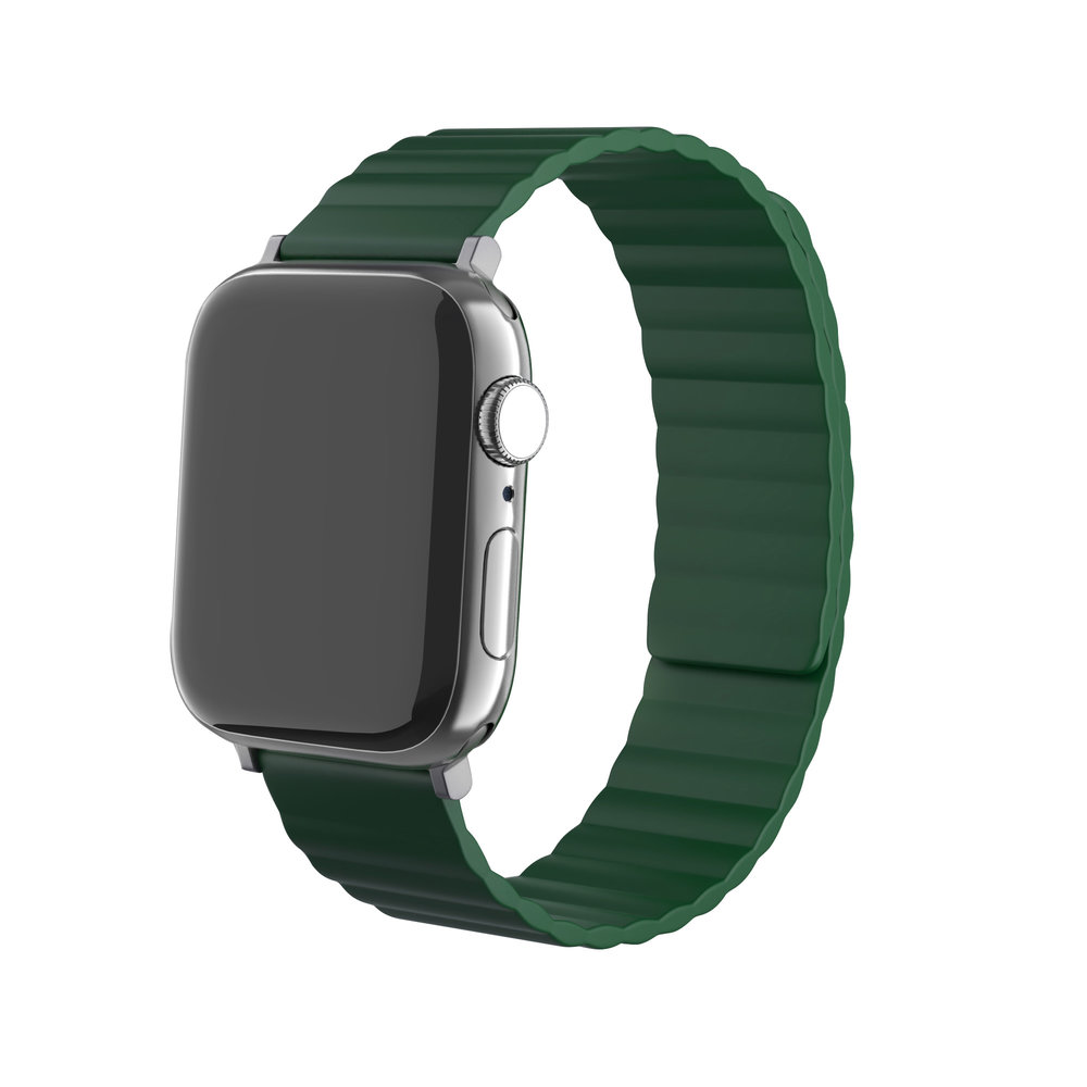 Strap-it® Strap-it Apple Watch magnetisch siliconen bandje (groen)