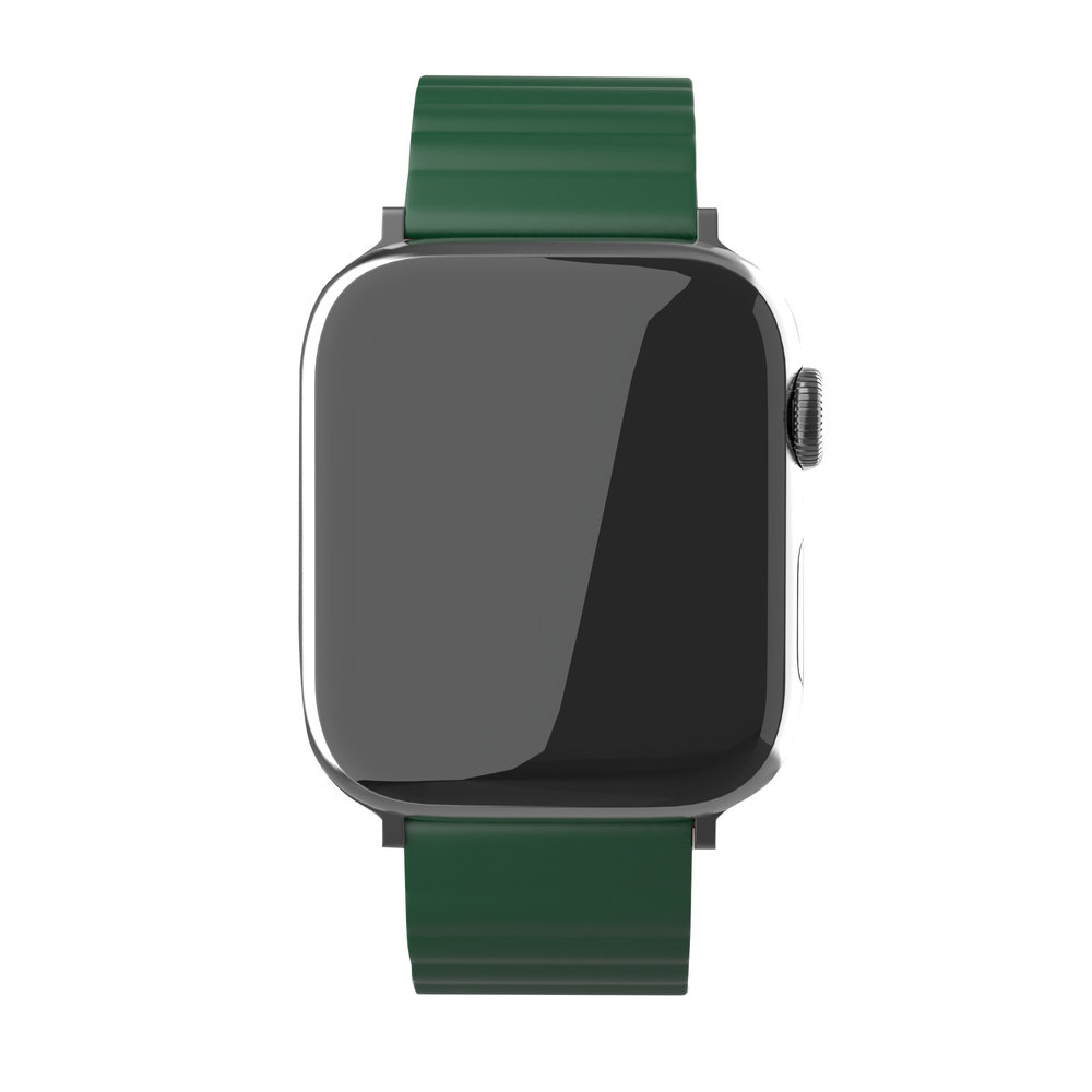 Strap-it® Strap-it Apple Watch magnetisch siliconen bandje (groen)