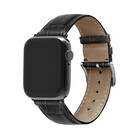 Strap-it® Strap-it Apple Watch leather crocodile grain band (zwart)