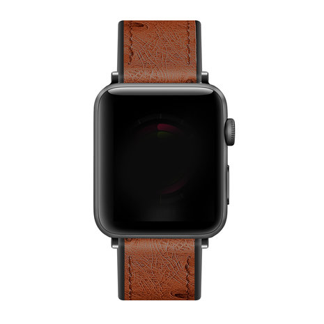 Strap-it® Strap-it Apple Watch leren hybrid bandje (bruin)