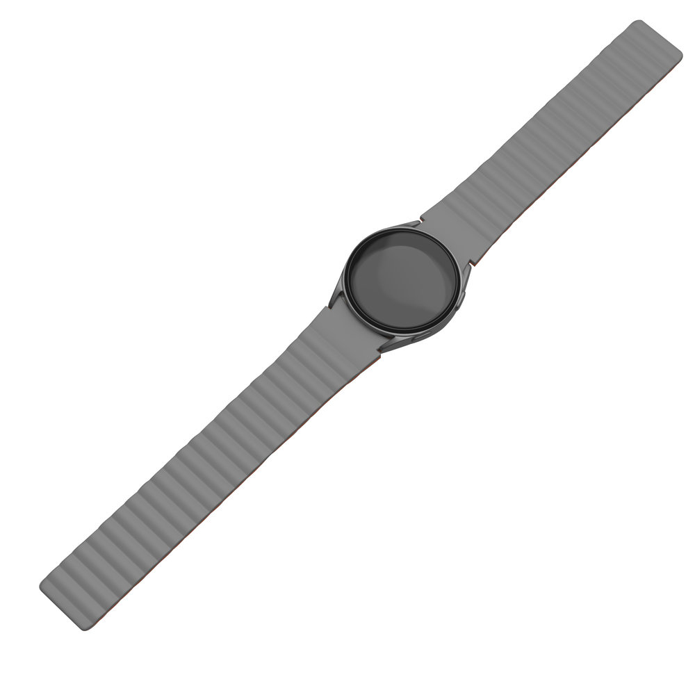 Strap-it® Strap-it Samsung Galaxy Watch 4 40mm magnetisch siliconen bandje (grijs/oranje)