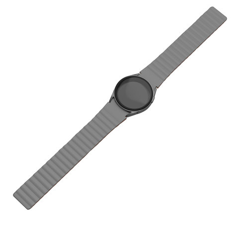 Strap-it® Strap-it Samsung Galaxy Watch 4 40mm magnetisch siliconen bandje (grijs/oranje)