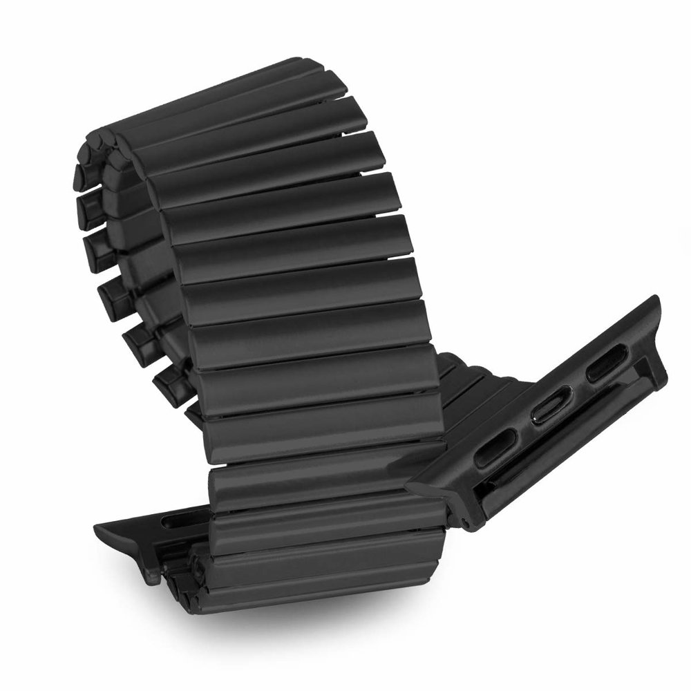 Strap-it® Strap-it Apple Watch stalen rekband (zwart)