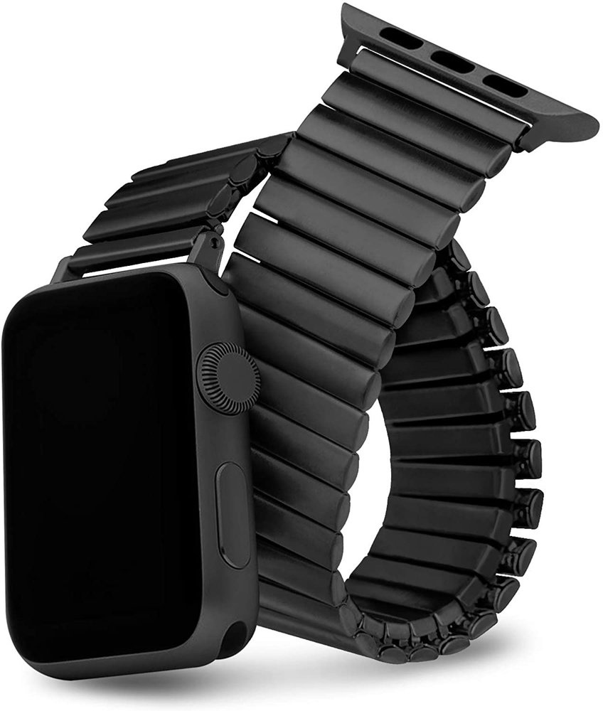 Strap-it® Strap-it Apple Watch stalen rekband (zwart)