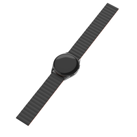 Strap-it® Strap-it Samsung Galaxy Watch Active magnetisch siliconen bandje (zwart/oranje)