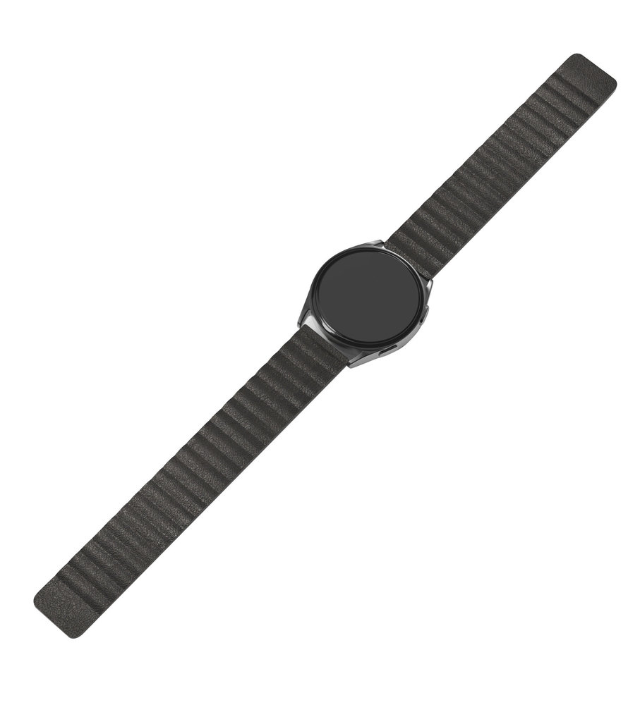 Strap-it® Strap-it Samsung Galaxy Watch 3 41mm leren loop bandje (zwart)