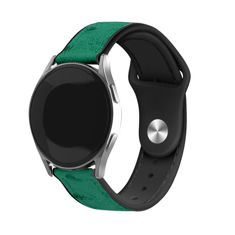 Strap-it® Strap-it Samsung Galaxy Watch 3 41mm leren hybrid bandje (groen)