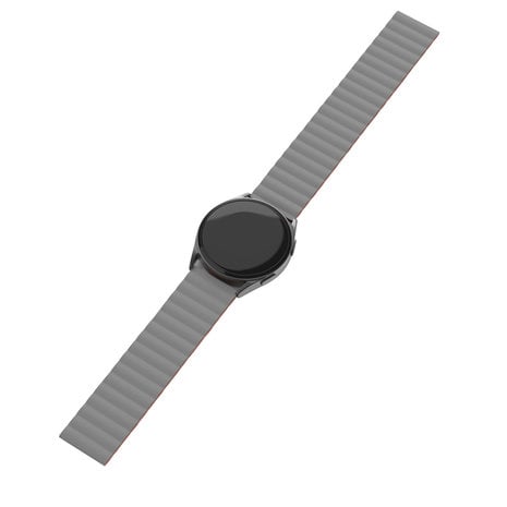 Strap-it® Strap-it Huawei Watch GT 3 Pro 43mm magnetisch siliconen bandje (grijs/oranje) Strap-it® Strap-it Huawei Watch GT 3 Pro 43mm magnetisch siliconen bandje (grijs/oranje)