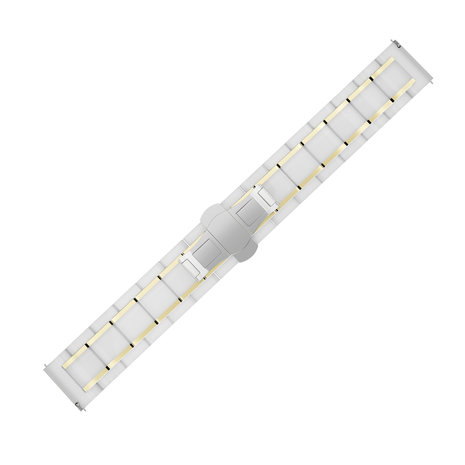 Strap-it® Strap-it Polar Pacer keramiek stalen band (wit/goud)