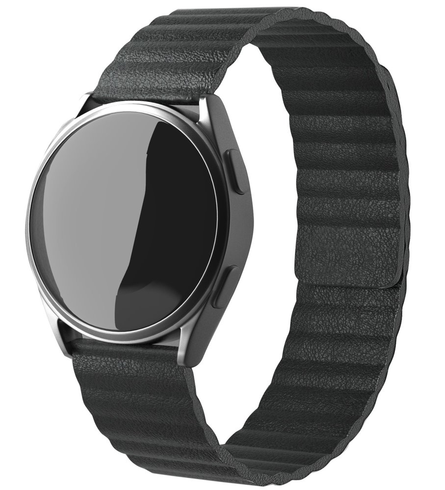 Strap-it® Strap-it Huawei Watch GT 2 Pro leren loop bandje (zwart)
