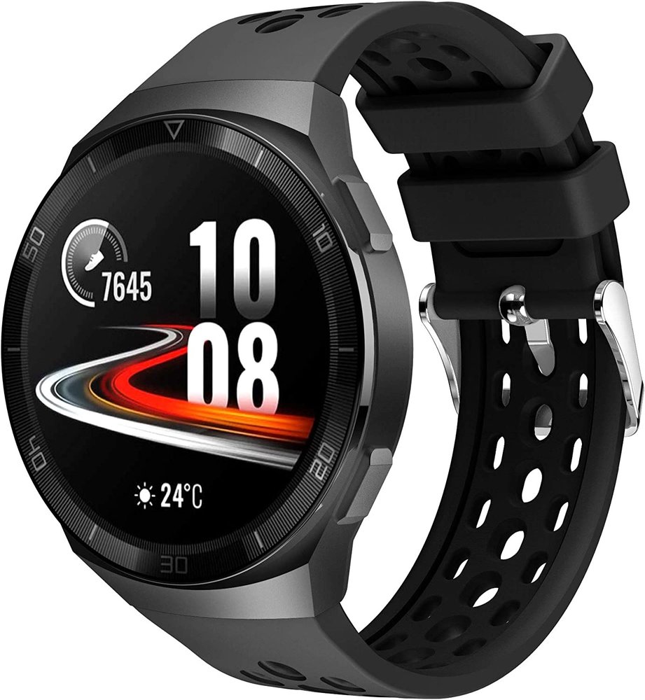 Strap-it® Strap-it Huawei Watch GT 2e silicone air band (zwart)