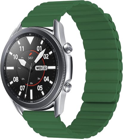 Strap-it® Strap-it Samsung Galaxy Watch 3 45mm magnetisch siliconen bandje (groen)