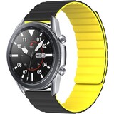 Strap-it® Samsung Galaxy Watch 3 45mm magnetisch siliconen bandje (zwart/geel)