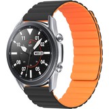 Strap-it® Samsung Galaxy Watch 3 45mm magnetisch siliconen bandje (zwart/oranje)