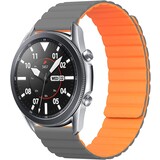 Strap-it® Samsung Galaxy Watch 3 45mm magnetisch siliconen bandje (grijs/oranje)