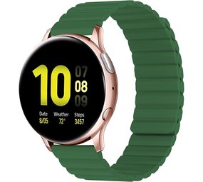 Strap-it® Samsung Galaxy Watch Active magnetisch siliconen bandje (groen)