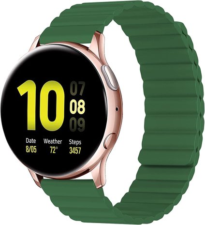 Strap-it® Strap-it Samsung Galaxy Watch Active magnetisch siliconen bandje (groen)