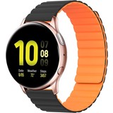 Strap-it® Samsung Galaxy Watch Active magnetisch siliconen bandje (zwart/oranje)