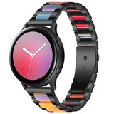 Strap-it® Samsung Galaxy Watch Active stalen resin band (zwart/kleurrijk)