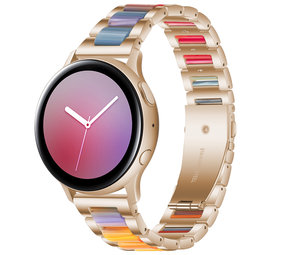Strap-it® Samsung Galaxy Watch Active stalen resin band (rosé goud/kleurrijk) Strap-it® Samsung Galaxy Watch Active stalen resin band (rosé goud/kleurrijk)