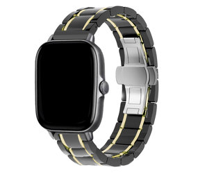 Strap-it® Amazfit GTS 3 keramiek stalen band (zwart/goud)
