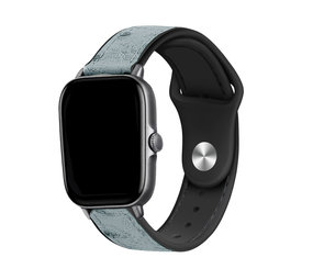 Strap-it® Amazfit GTS 3 leren hybrid bandje (grijs)