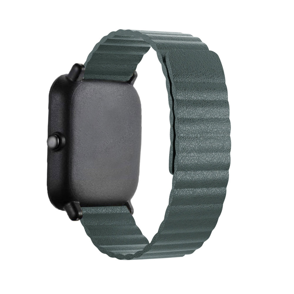 Strap-it® Strap-it Amazfit Bip leren loop bandje (dennengroen)