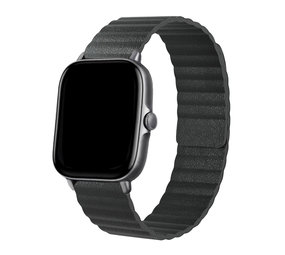 Strap-it® Amazfit GTS 3 leren loop bandje (zwart)