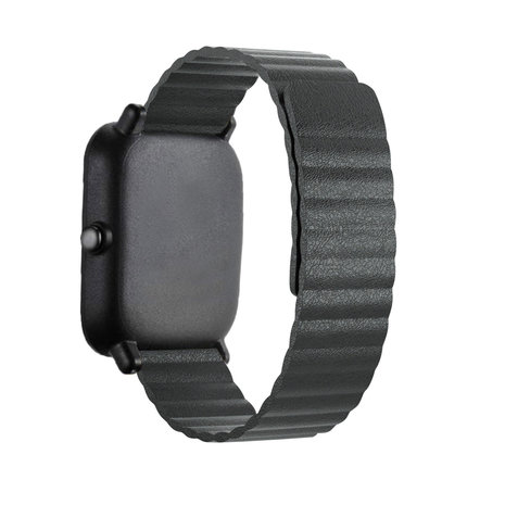 Strap-it® Strap-it Amazfit Bip leren loop bandje (zwart)