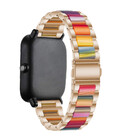 Strap-it® Strap-it Xiaomi Amazfit GTS 2 stalen resin band (rosé goud/kleurrijk)