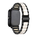 Strap-it® Xiaomi Amazfit GTS 2 stalen resin band (zwart/wit) Strap-it® Xiaomi Amazfit GTS 2 stalen resin band (zwart/wit)
