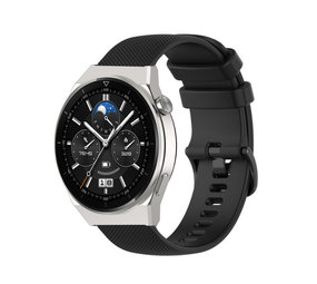 Strap-it® Huawei Watch GT 3 Pro 46mm Luxe Siliconen bandje (zwart)