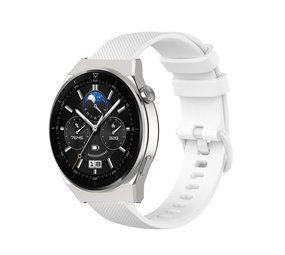 Strap-it® Huawei Watch GT 3 Pro 46mm Luxe Siliconen bandje (wit)