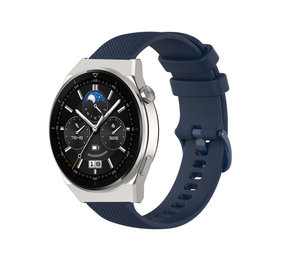 Strap-it® Huawei Watch GT 3 Pro 46mm Luxe Siliconen bandje (donkerblauw)