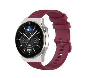 Strap-it® Huawei Watch GT 3 Pro 46mm Luxe Siliconen bandje (donkerrood)