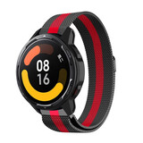 Strap-it® Xiaomi Watch S1 Milanese band (zwart/rood) Strap-it® Xiaomi Watch S1 Milanese band (zwart/rood)