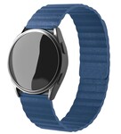 Strap-it® Strap-it Samsung Galaxy Watch 4 - 40mm leren loop bandje (donkerblauw)