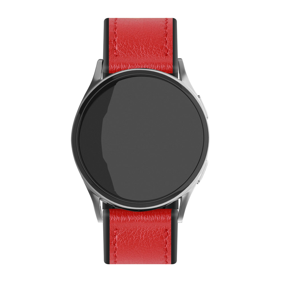 Strap-it® Strap-it Samsung Galaxy Watch 4 - 40mm leren hybrid bandje (rood)