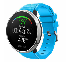 Strap-it® Polar Ignite twill siliconen band (lichtblauw)