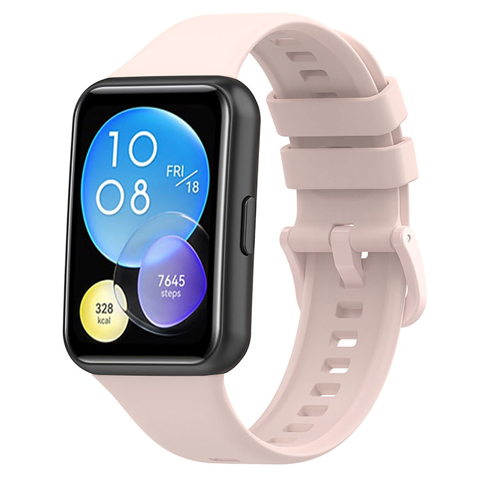 Huawei Watch Fit 2 siliconen bandje (lichtroze) - Smartwatchbanden.nl