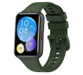 Strap-it® Huawei Watch Fit 2 siliconen bandje (legergroen)