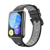 Strap-it® Huawei Watch Fit 2 sport bandje (zwart/grijs) Strap-it® Huawei Watch Fit 2 sport bandje (zwart/grijs)